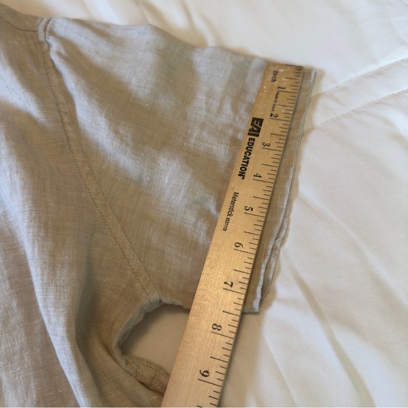 Denim & Flower Ricky Singh Shirt Men L Beige Short Sleeve Button Up Linen Resort - Picture 9 of 11